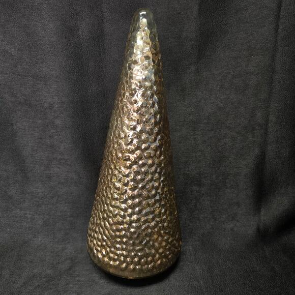 Decorative Gold Colored Glass Christmas Tree 15" Home Decor - Picture 3 of 8